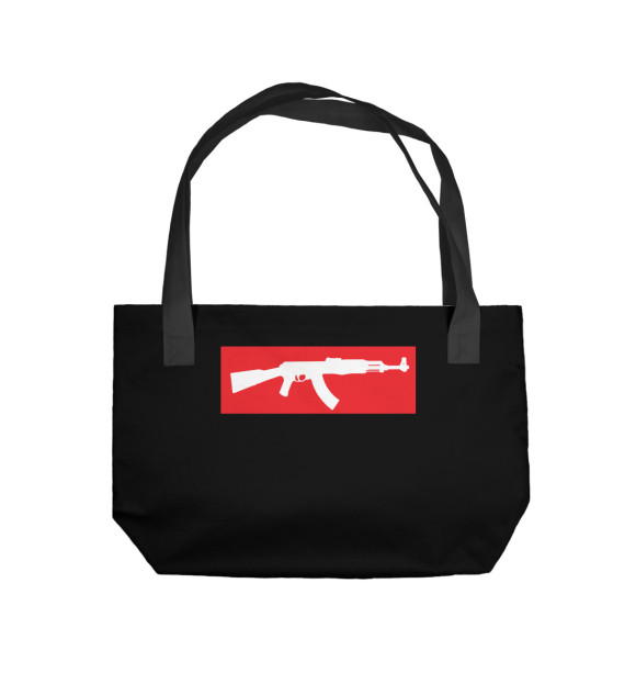 Пляжная сумка с изображением Design by Kalashnikov цвета 