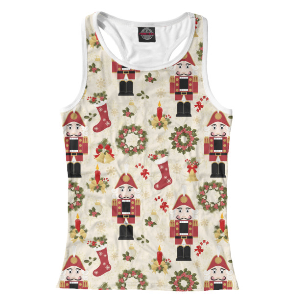 Женская майка-борцовка с изображением Щелкунчик цвета Белый