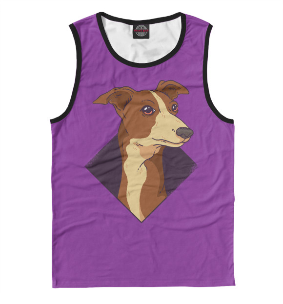 Мужская майка с изображением Уиппет цвета Белый