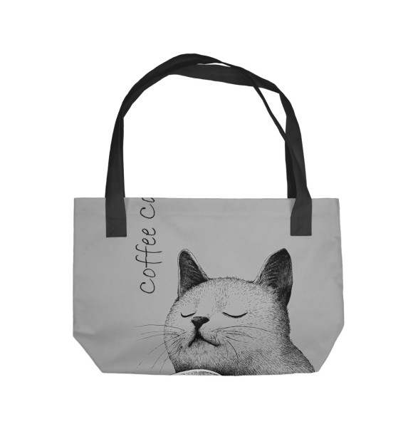 Пляжная сумка с изображением Morning Cat цвета 