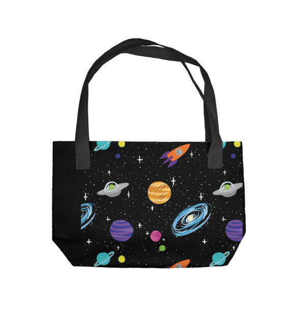 Пляжная сумка с изображением Bright Space цвета 