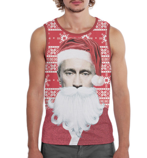 

Майки Print Bar, Белый, Путин Дед Мороз