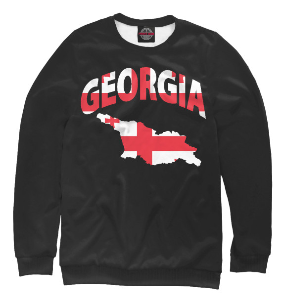 Свитшот для мальчиков с изображением Грузия цвета Белый