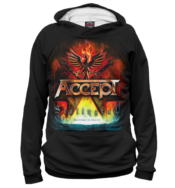 Женское худи с изображением Accept цвета Белый