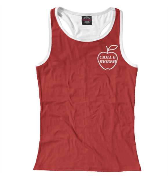 Женская майка-борцовка с изображением Сила Любви цвета Белый