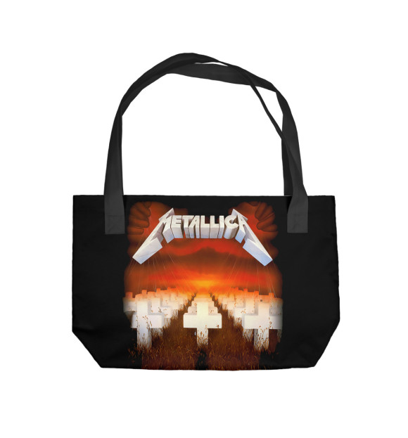 Пляжная сумка с изображением Metallica Master of Puppets цвета 