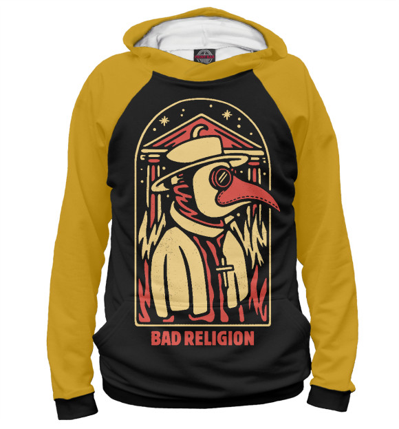 Мужское худи с изображением Bad Religion цвета Белый