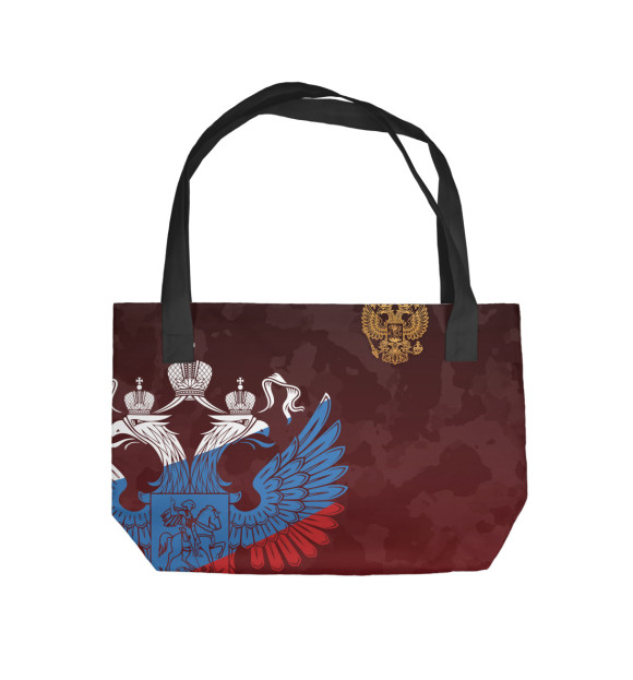 Пляжная сумка с изображением Герб России цвета 