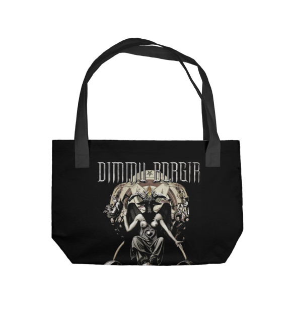 Пляжная сумка с притом Dimmu Borgir цвета  Пляжная сумка с изображением Dimmu Borgir цвета