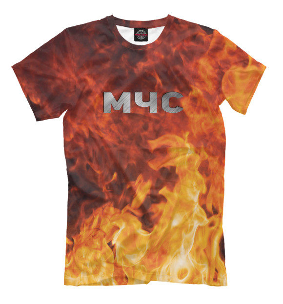Мужская футболка с изображением МЧС - Пожарный цвета Светло-коричневый