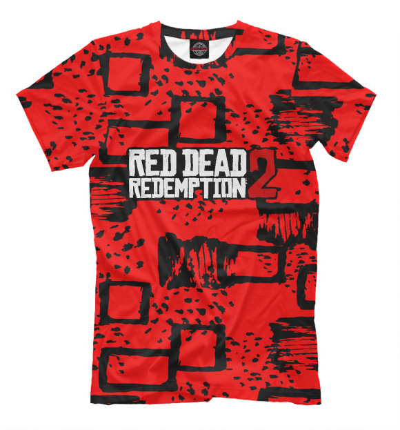 Мужская футболка с изображением RED DEAD REDEMPTION 2 цвета Темно-розовый