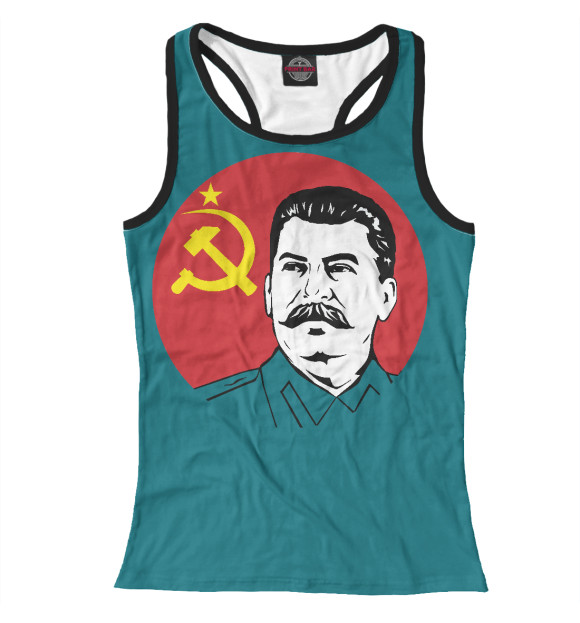 Женская майка-борцовка с изображением Stalin цвета Белый