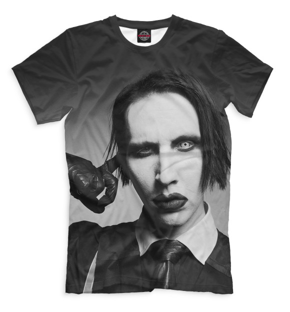 Мужская футболка с изображением Mаrilyn Manson цвета Черный