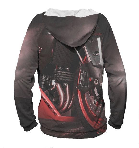 Мужское худи с изображением Мотоцикл цвета Белый