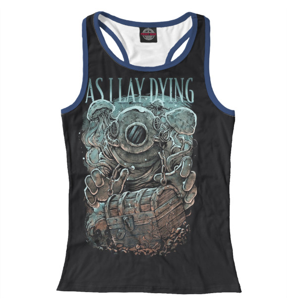 Женская майка-борцовка с изображением As I Lay Dying цвета Белый