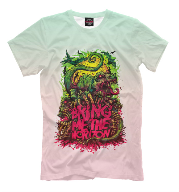 Футболка для мальчиков с изображением Bring Me the Horizon цвета Бежевый
