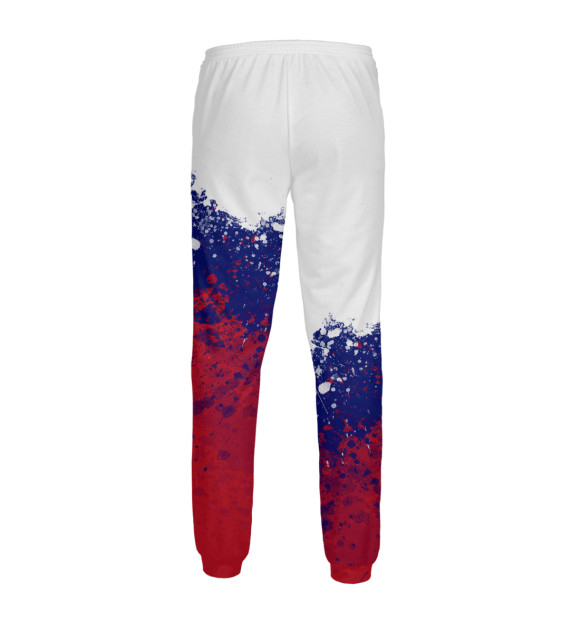Мужские спортивные штаны с изображением РФ цвета Белый