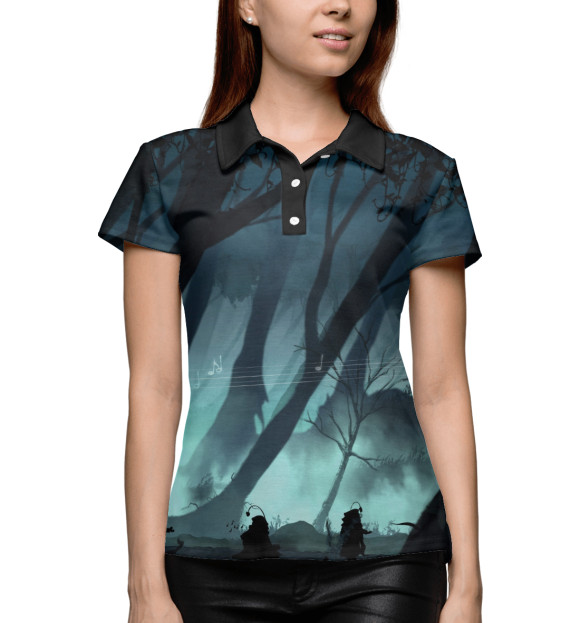 Женское поло с притом Child of Light цвета Белый Женское поло с изображением Child of Light цвета Белый