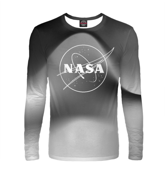 Мужской лонгслив с изображением NASA grey | Colorrise цвета Белый