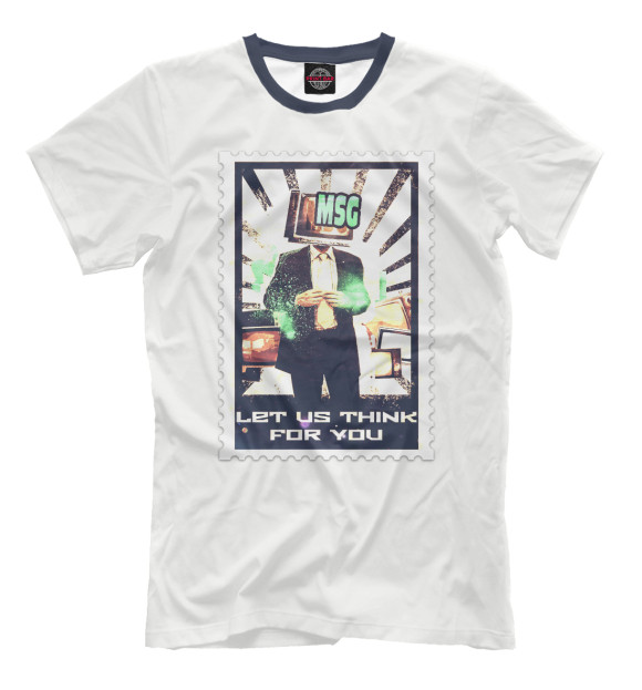 Мужская футболка с изображением Msg цвета Молочно-белый
