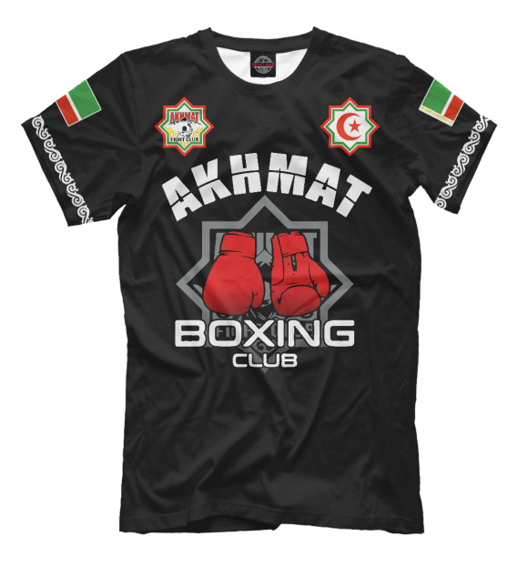 Футболка для мальчиков с изображением Akhmat Boxing Club цвета Черный