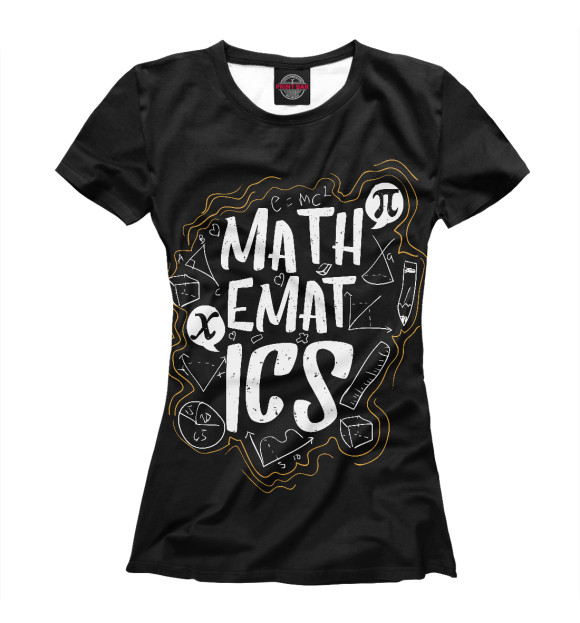 Женская футболка с изображением Математика цвета Белый