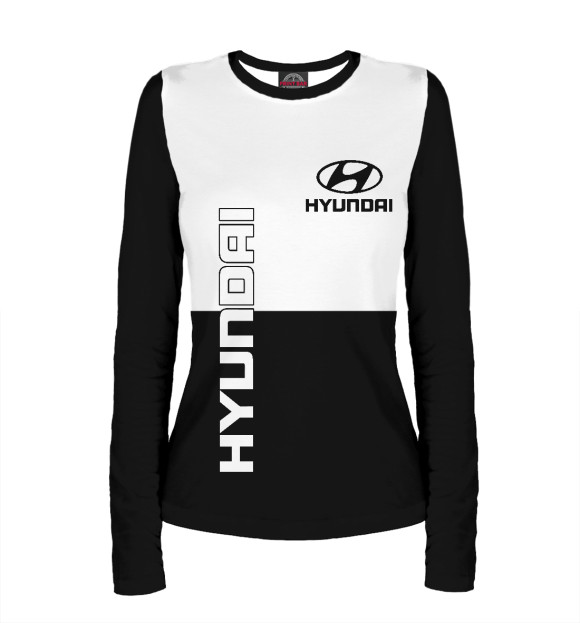 Женский лонгслив с изображением Hyundai цвета Белый