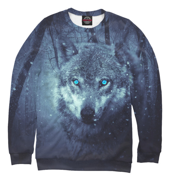 Женский свитшот с изображением WOLF цвета Белый