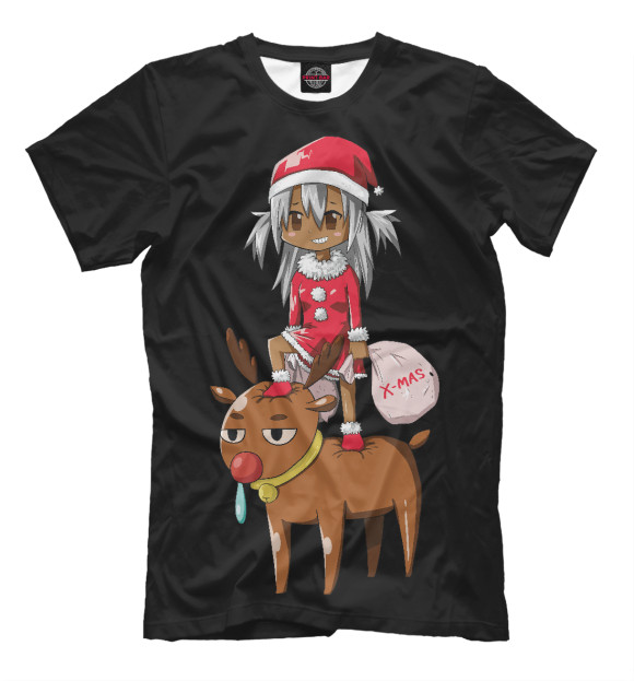 Мужская футболка с изображением X-mas цвета Черный