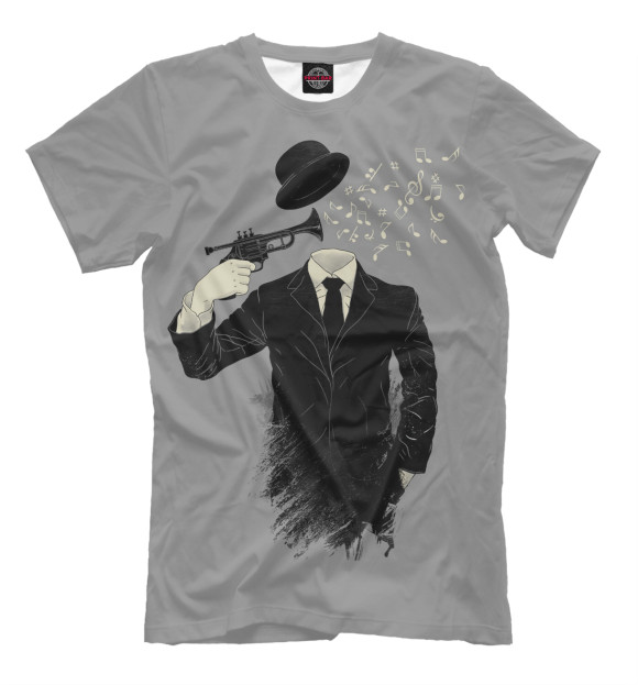 Мужская футболка с изображением Jazz Goes your Way цвета Серый