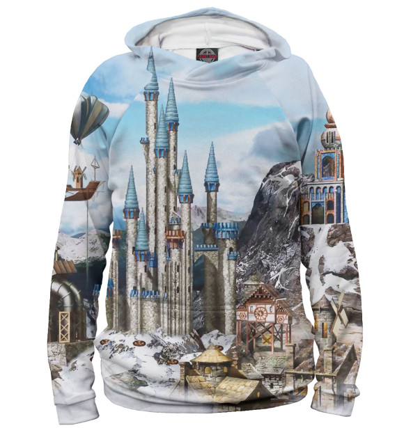 Мужское худи с изображением Герои Меча и Магии цвета Белый