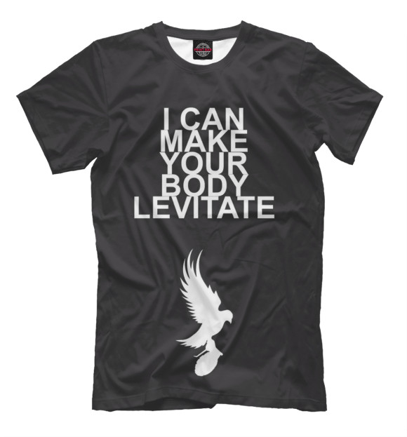 Мужская футболка с изображением HU Levitate lyrics цвета Черный