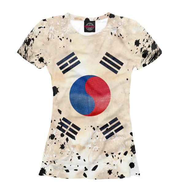 Женская футболка с изображением Корея цвета Белый