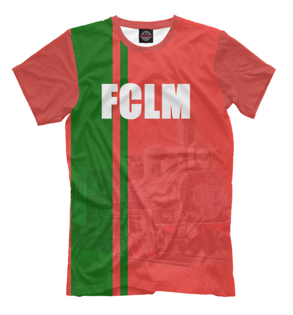 Мужская футболка с изображением FCLM цвета Темно-розовый