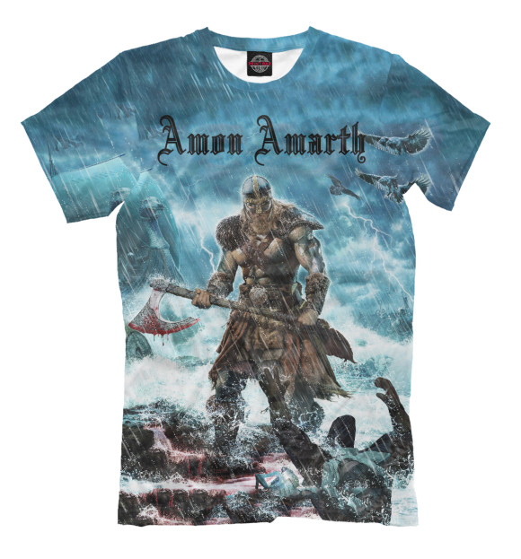 Мужская футболка с изображением Amon Amarth цвета Серый