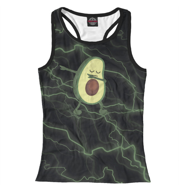 Женская майка-борцовка с изображением Авокадо молнии цвета Белый