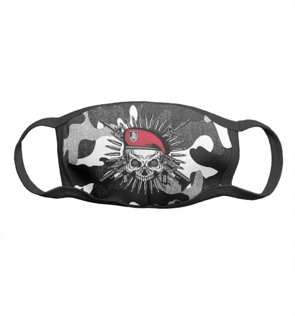 Маска тканевая с изображением Спецназ ГРУ цвета Белый