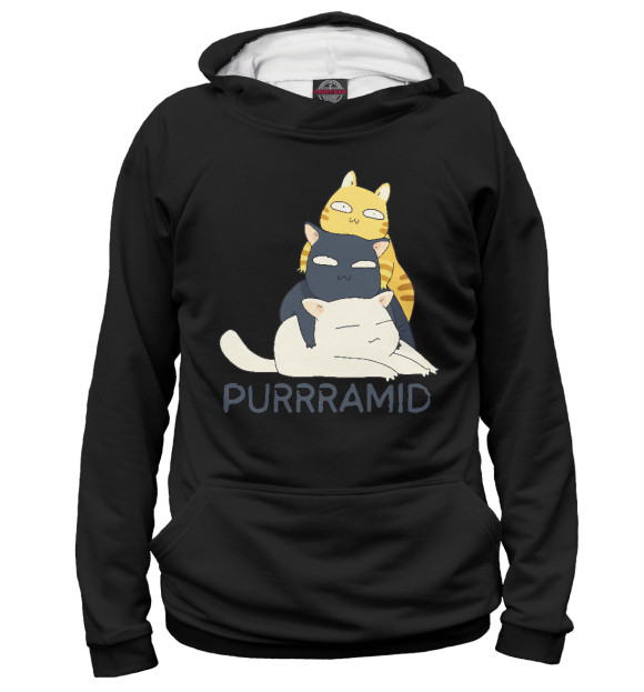 Женское худи с изображением Purrramid цвета Белый