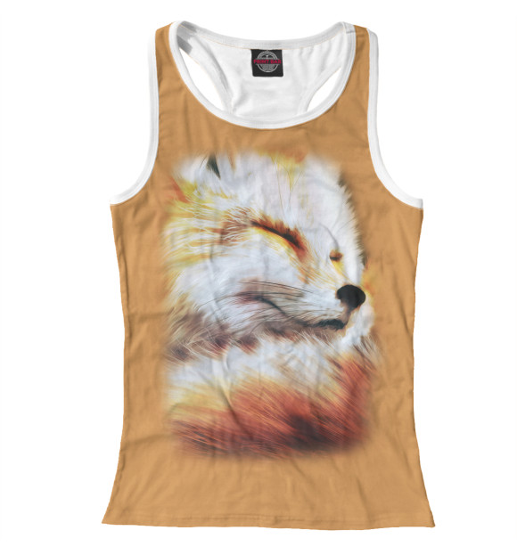 Женская майка-борцовка с изображением Лисичка цвета Белый