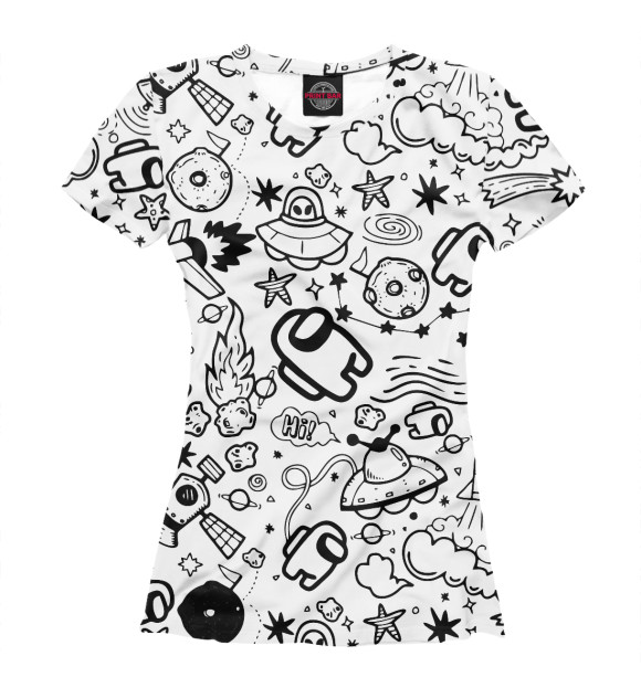 Женская футболка с изображением Among Us цвета Белый