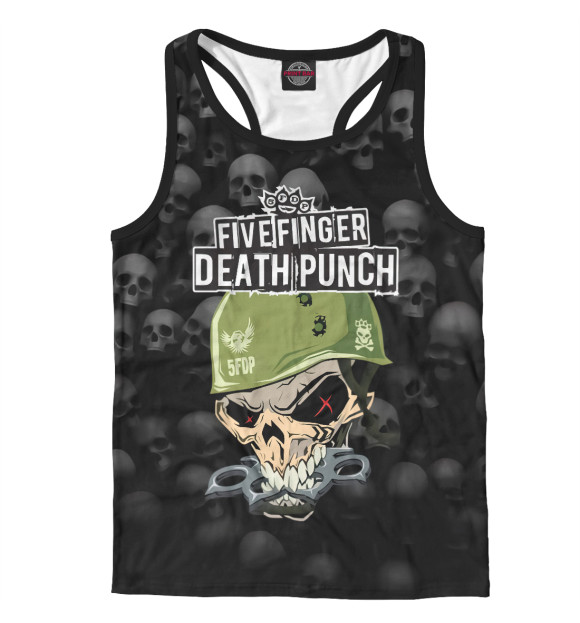 Мужская майка-борцовка с изображением Five Finger Death Punch цвета Белый