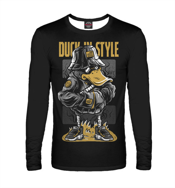 Мужской лонгслив с изображением DUCK STYLE цвета Белый