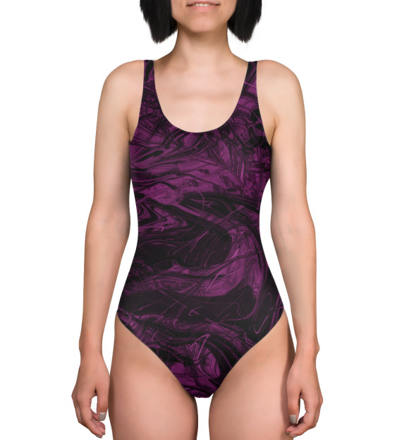 Купальник-боди с изображением Фиолетовые краски цвета 