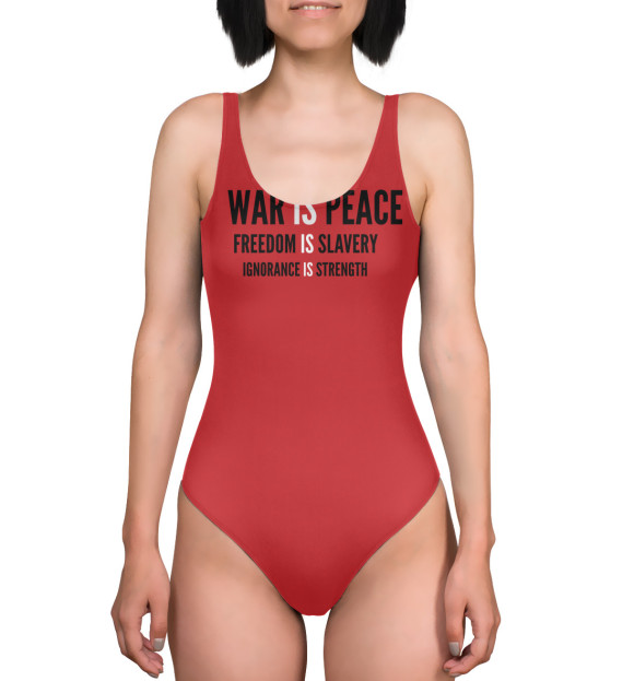 Купальник-боди с изображением War is Peace цвета 
