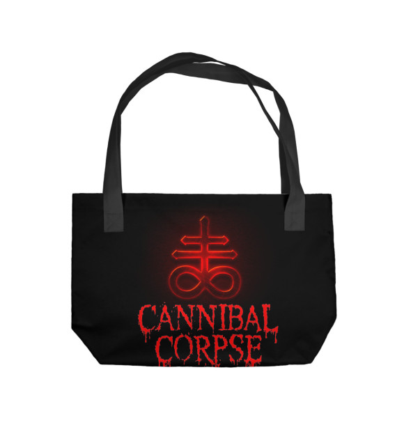 Пляжная сумка с изображением Сannibal Сorpse 666 цвета 