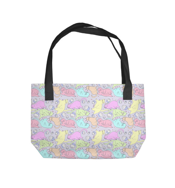 Пляжная сумка с изображением Ленивые Коты цвета 