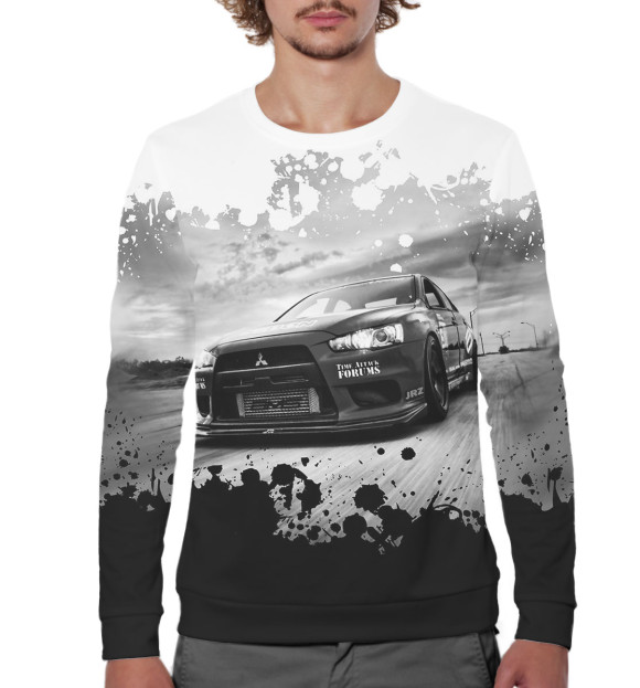 Мужской свитшот с изображением Mitsubishi цвета Белый