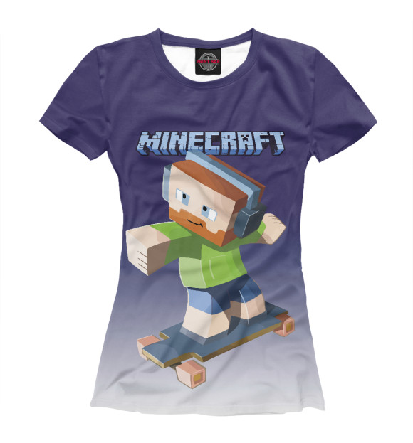 Женская футболка с изображением Minecraft цвета Белый