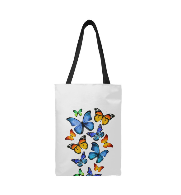 Сумка-шоппер с изображением Цветные бабочки цвета 