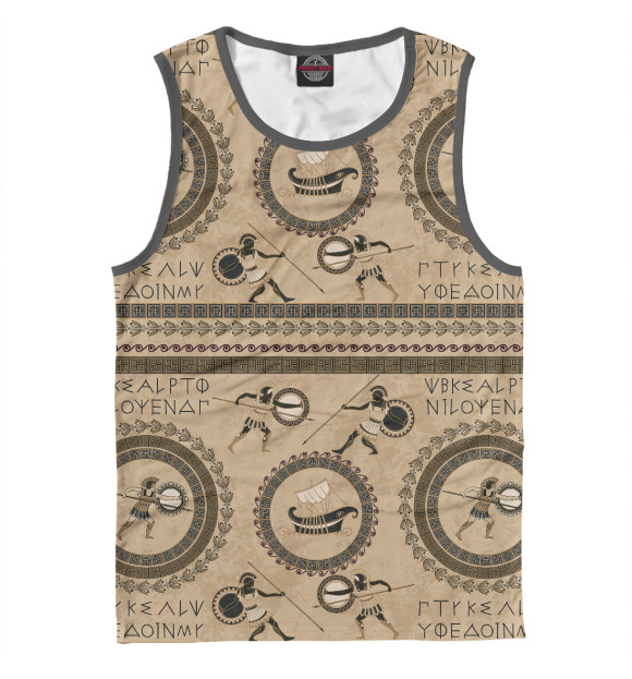 Майка для мальчика с изображением Боевой греческий стиль цвета Белый